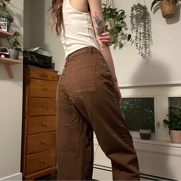 GARAGE WIDE LEG JEANS BROWN DENIM - Picture 5 of 7